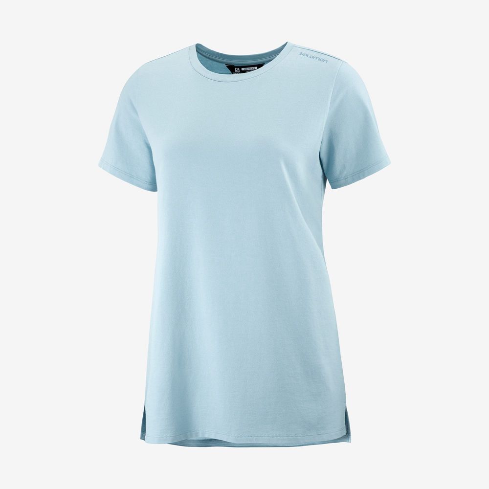 Ashley Blue Women's Salomon OUTLIFE LAYERING W Short Sleeve T Shirts | 923-HFOPZM