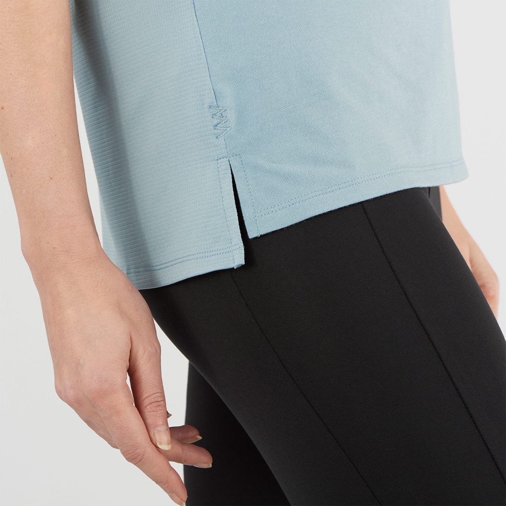 Ashley Blue Women's Salomon OUTLIFE LAYERING W Short Sleeve T Shirts | 923-HFOPZM