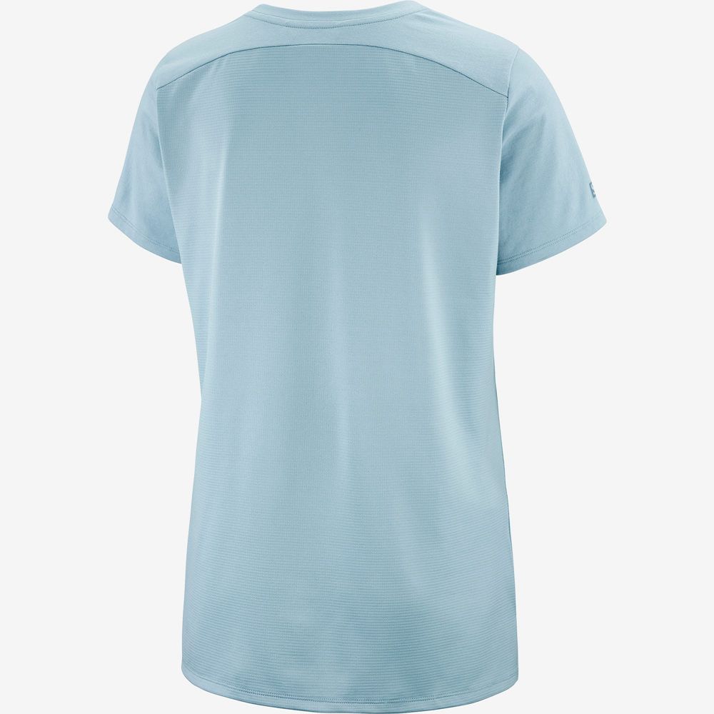 Ashley Blue Women's Salomon OUTLIFE LAYERING W Short Sleeve T Shirts | 923-HFOPZM