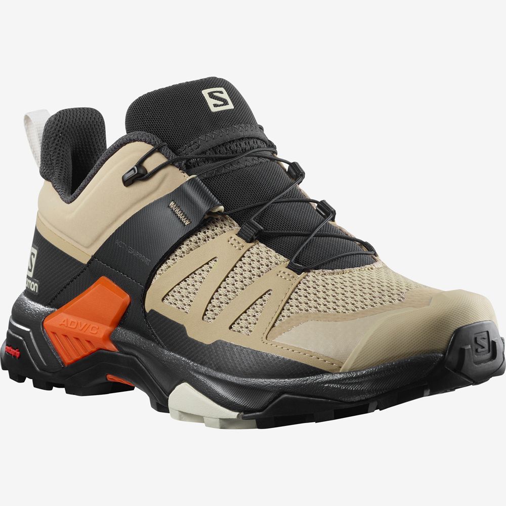 Beige Men's Salomon X ULTRA 4 Hiking Shoes | 753-NAYFJB