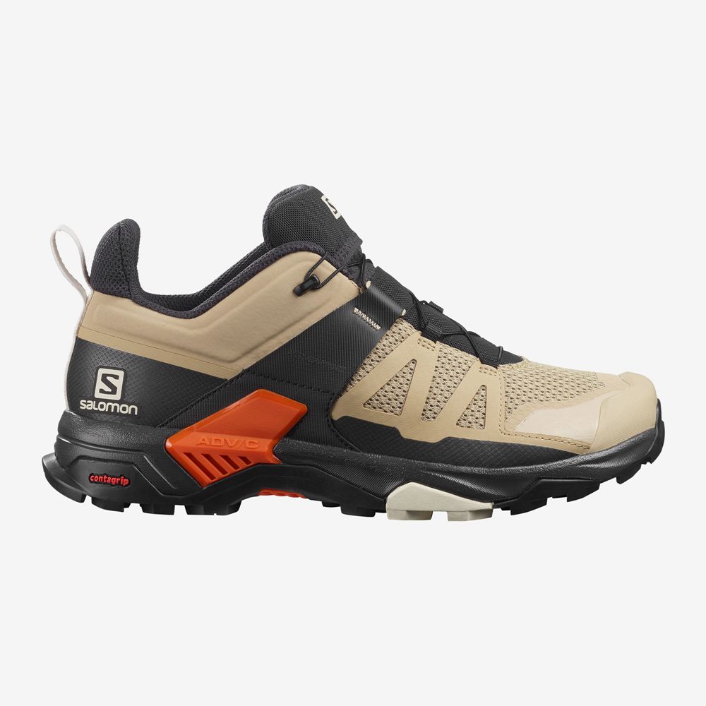 Beige Men\'s Salomon X ULTRA 4 Hiking Shoes | 753-NAYFJB
