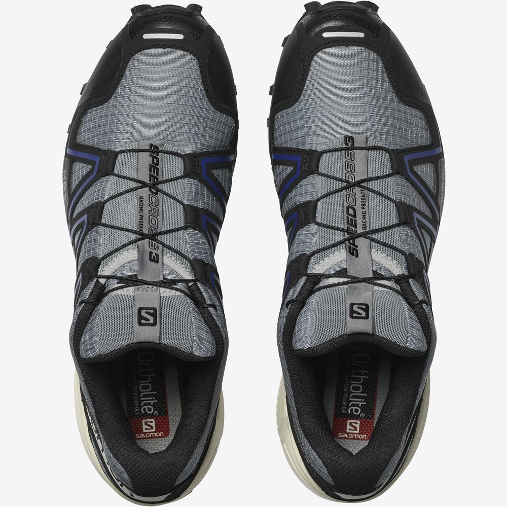 Black / Blue Men's Salomon SPEEDCROSS 3 Sneakers | 962-EODUJF