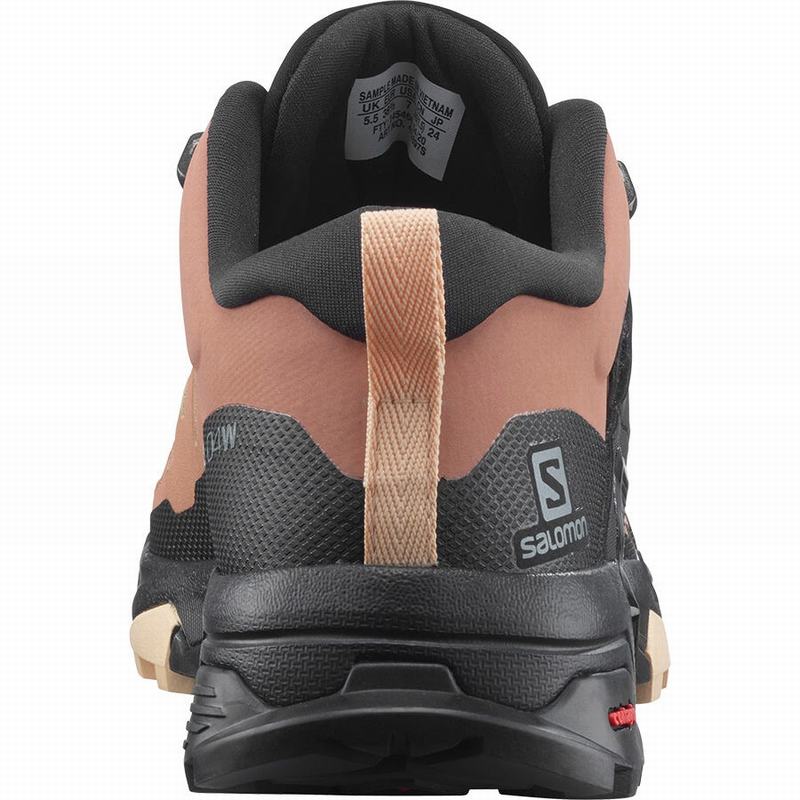 Black / Cream Women's Salomon X ULTRA 4 GORE-TEX Hiking Shoes | 047-LKCNSW