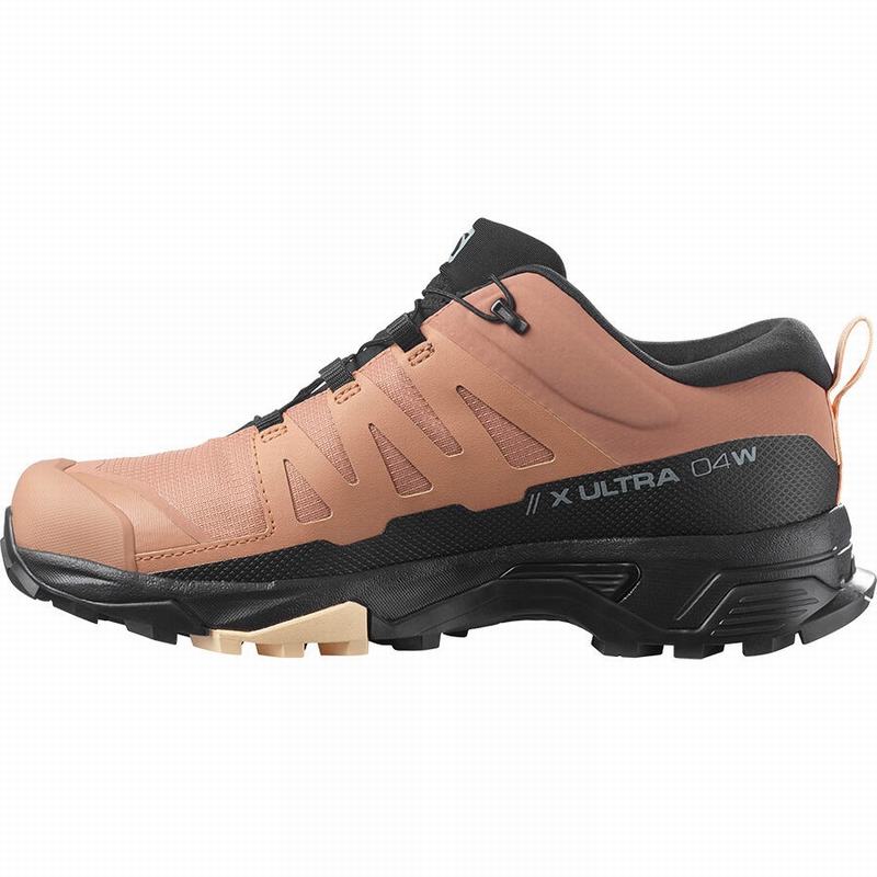 Black / Cream Women's Salomon X ULTRA 4 GORE-TEX Hiking Shoes | 047-LKCNSW