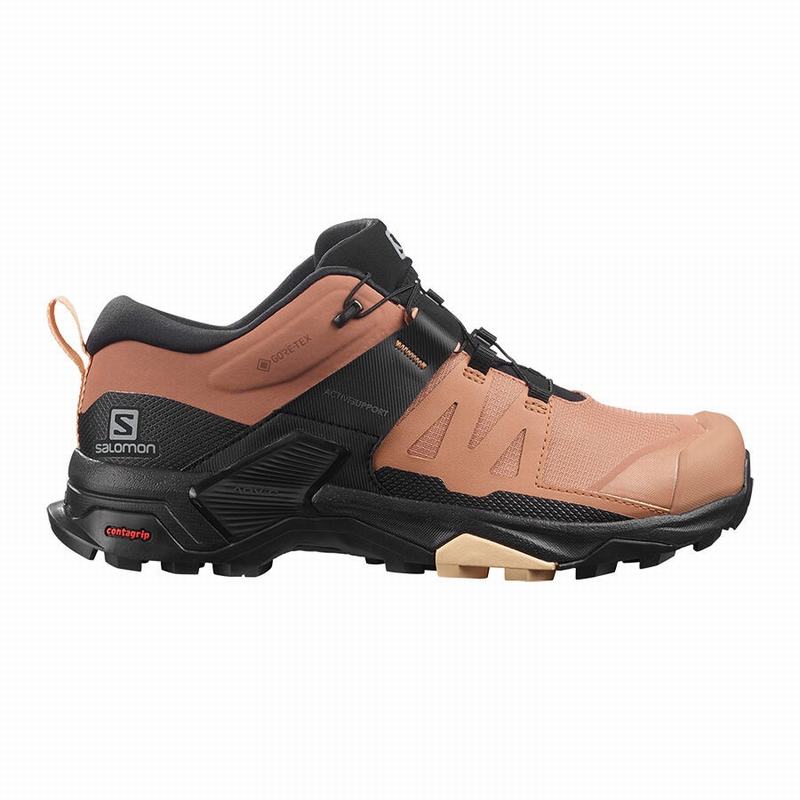 Black / Cream Women\'s Salomon X ULTRA 4 GORE-TEX Hiking Shoes | 047-LKCNSW