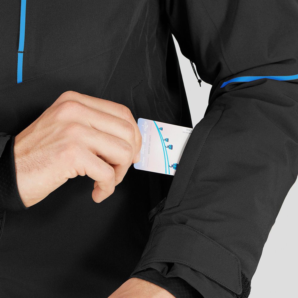 Black Men's Salomon EDGE Ski Jackets | 014-SZUVEX