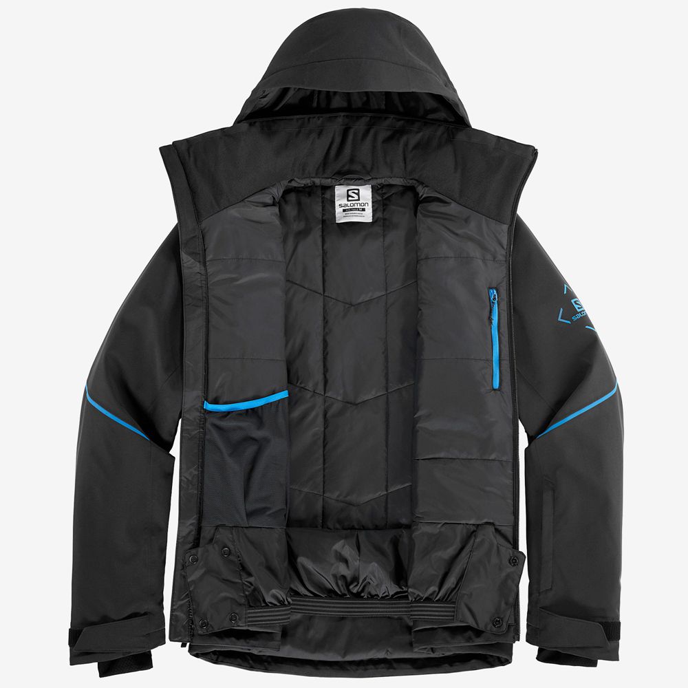 Black Men's Salomon EDGE Ski Jackets | 014-SZUVEX