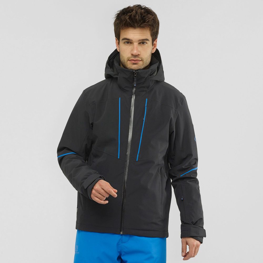 Black Men\'s Salomon EDGE Ski Jackets | 014-SZUVEX