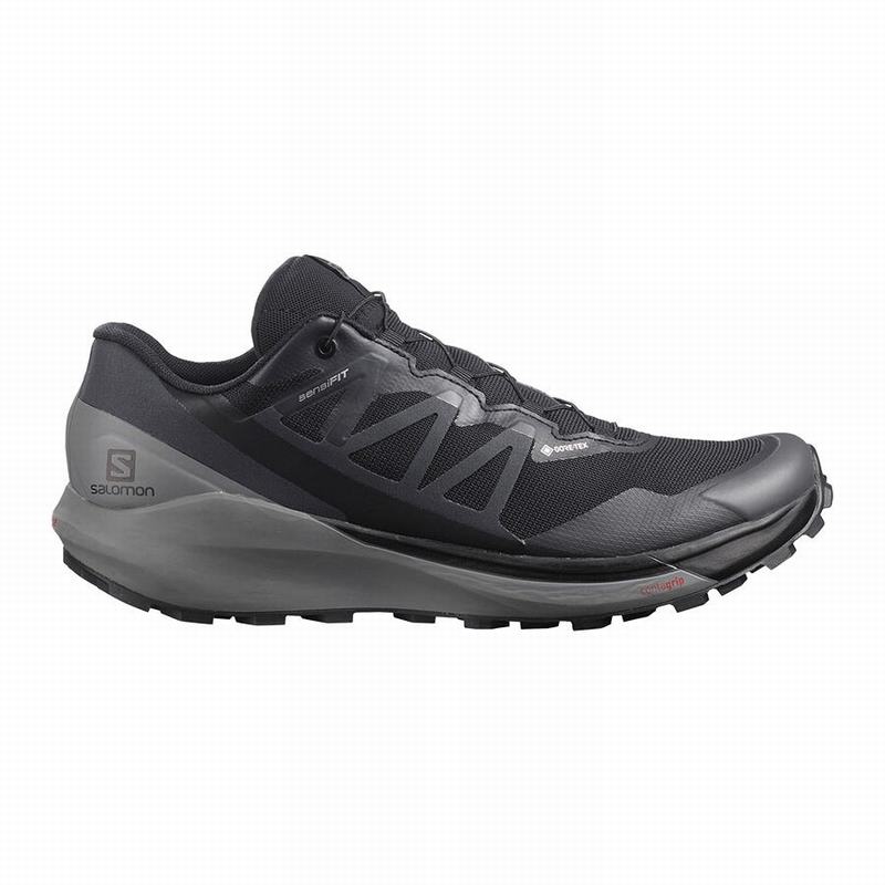 Black Men\'s Salomon SENSE RIDE 4 GORE-TEX INVISIBLE FIT Running Shoes | 816-SWUTHF