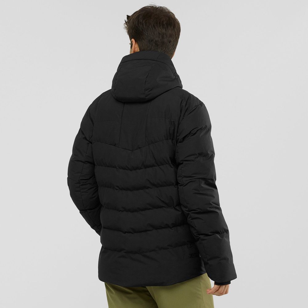 Black Men's Salomon SNOWSHELTER Ski Jackets | 408-KYBDWR