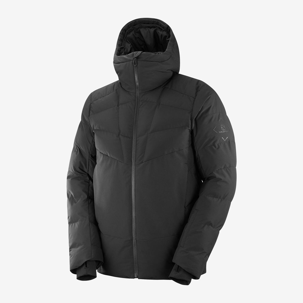 Black Men\'s Salomon SNOWSHELTER Ski Jackets | 408-KYBDWR
