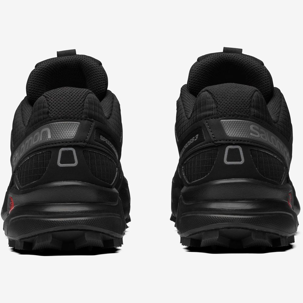 Black Men's Salomon SPEEDCROSS 3 Sneakers | 037-XBCFIR