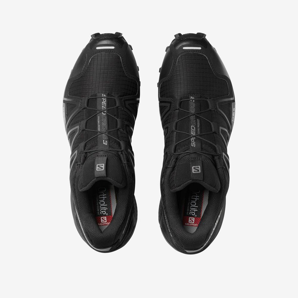 Black Men's Salomon SPEEDCROSS 3 Sneakers | 906-MYRJPC