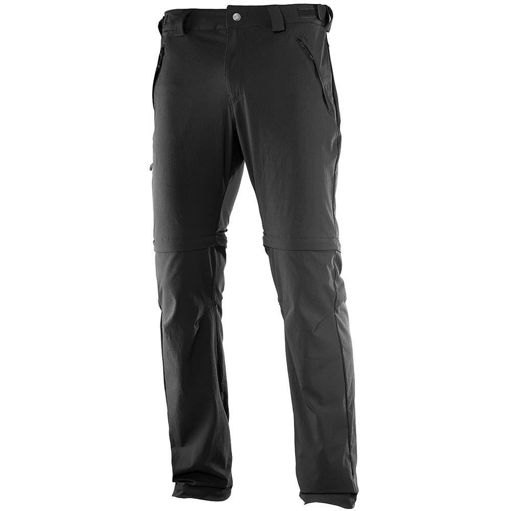 Black Men\'s Salomon WAYFARER STRAIGHT ZIP M Pants | 612-CQZHMI