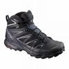 Black Men's Salomon X ULTRA 3 WIDE MID GORE-TEX Hiking Boots | 658-VROGKZ