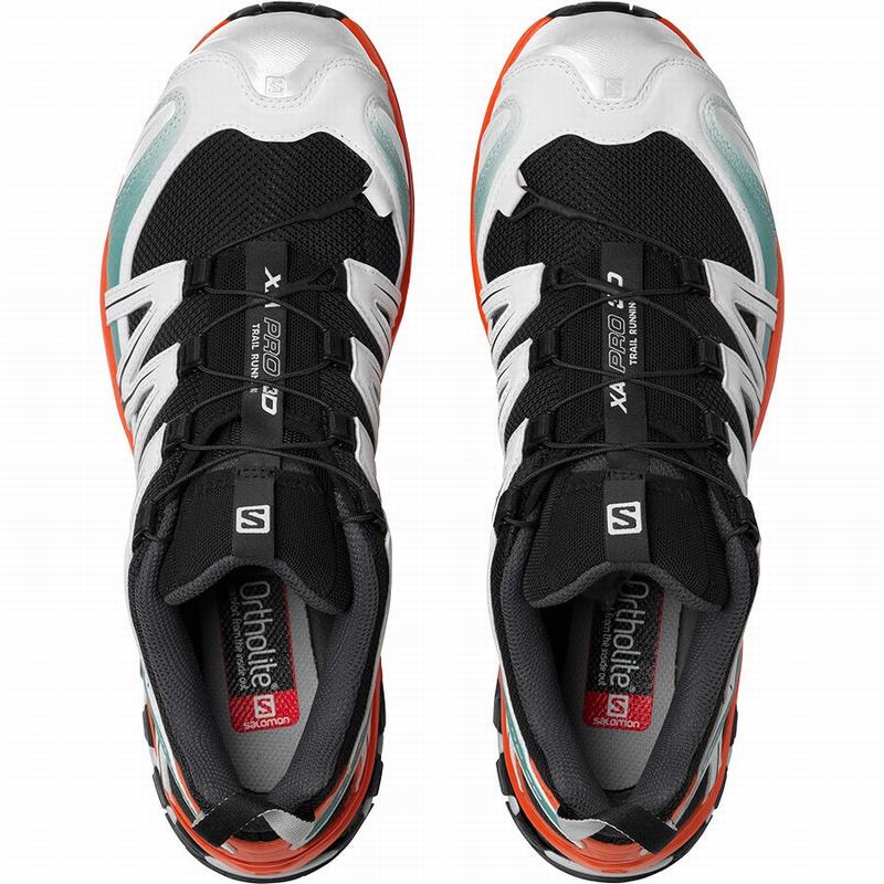 Black / Red Orange Men's Salomon XA PRO 3D Trail Running Shoes | 135-DJKUGE