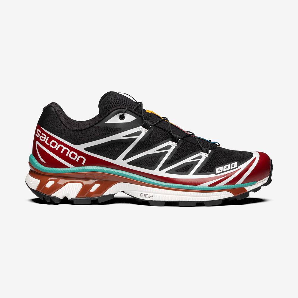 Black / Red Orange Men\'s Salomon XT-6 Sneakers | 598-KEVSWA