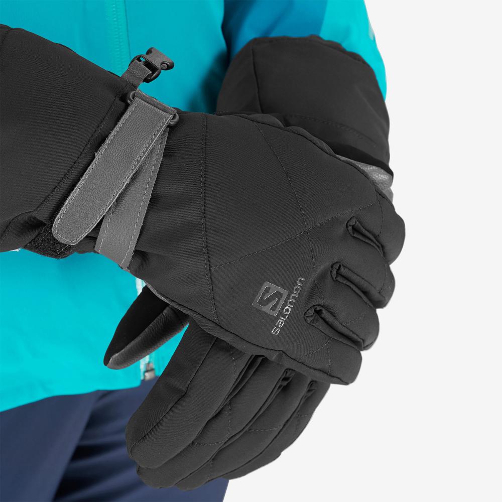Black Women's Salomon PROPELLER LONG W Gloves | 729-CHNRGL