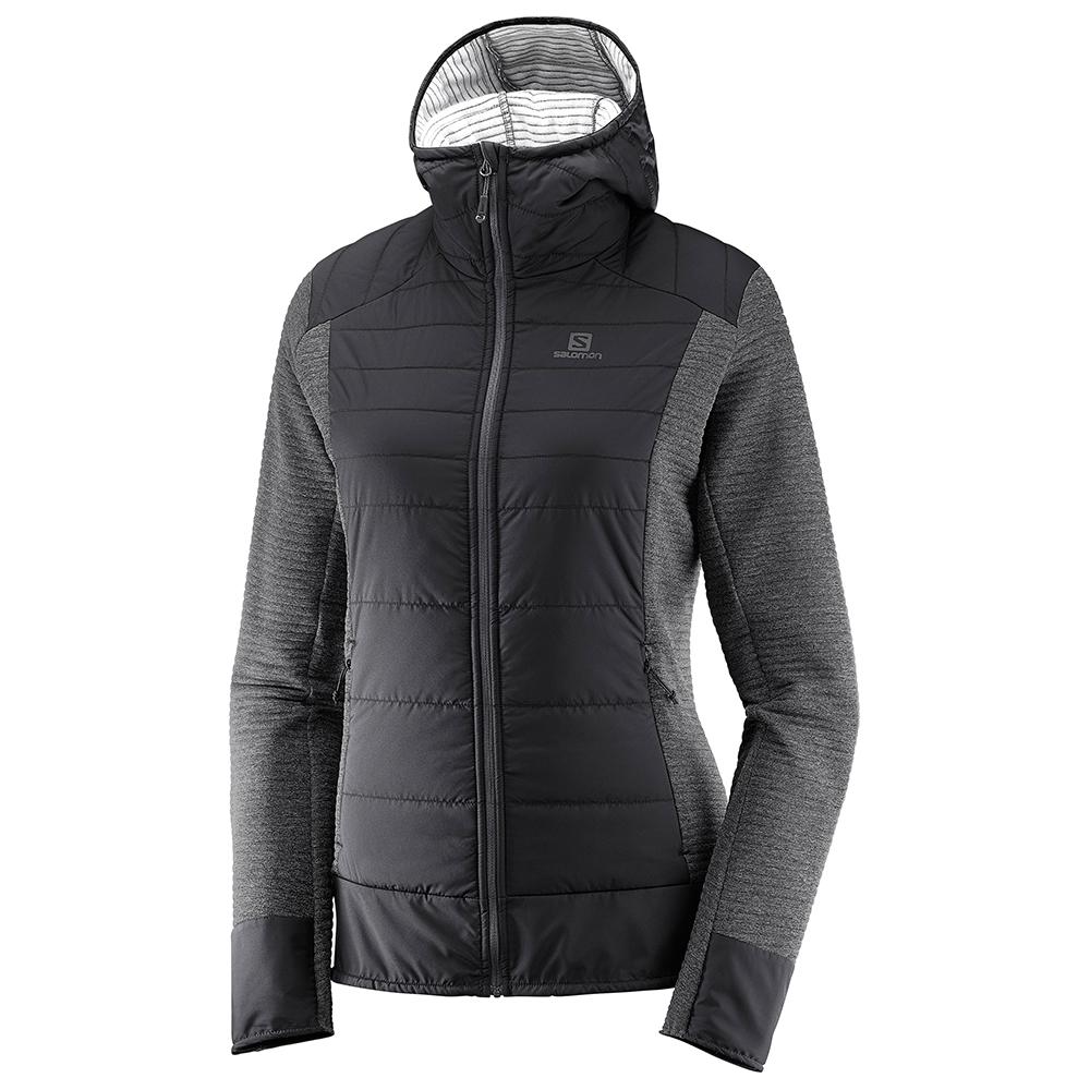 Black Women\'s Salomon RIGHT NICE HYBRID HOODIE W Jackets | 624-PONUWF