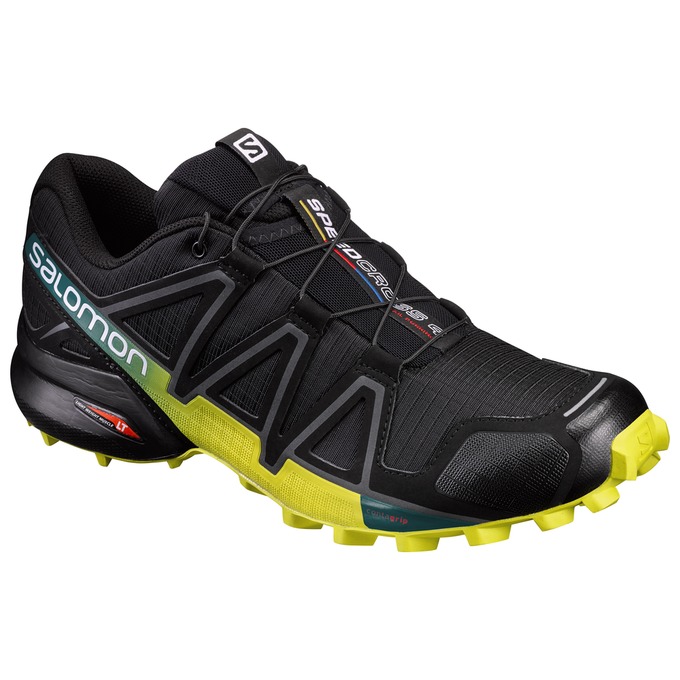 Black / Yellow Men\'s Salomon SPEEDCROSS 4 Trail Running Shoes | 245-WHLVIA
