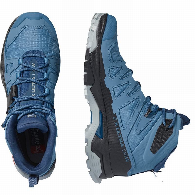 Blue / Black Women's Salomon X ULTRA 4 MID GORE-TEX Hiking Boots | 845-RXLTAW
