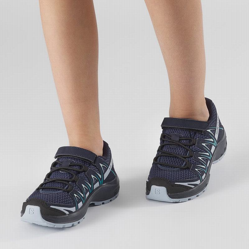 Blue Indigo / Blue Kids' Salomon XA PRO 3D K Hiking Shoes | 053-PSDNZJ