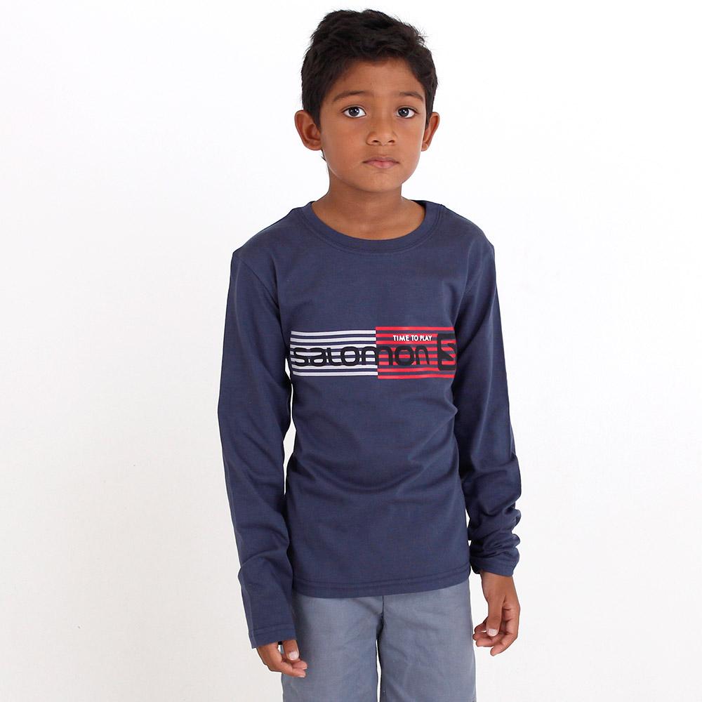 Blue Kids' Salomon JOEY LS B T Shirts | 021-FWIBQJ