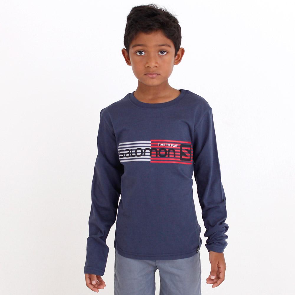 Blue Kids' Salomon JOEY LS B T Shirts | 021-FWIBQJ