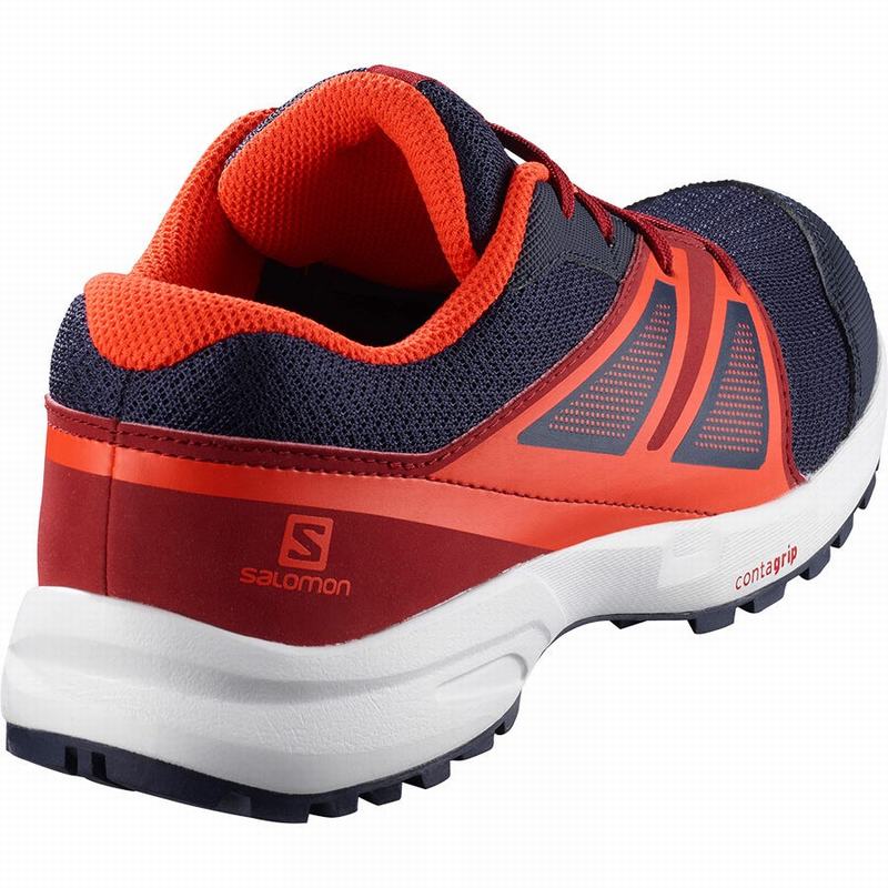 Blue / Red Kids' Salomon SENSE J Running Shoes | 372-MJZAYO