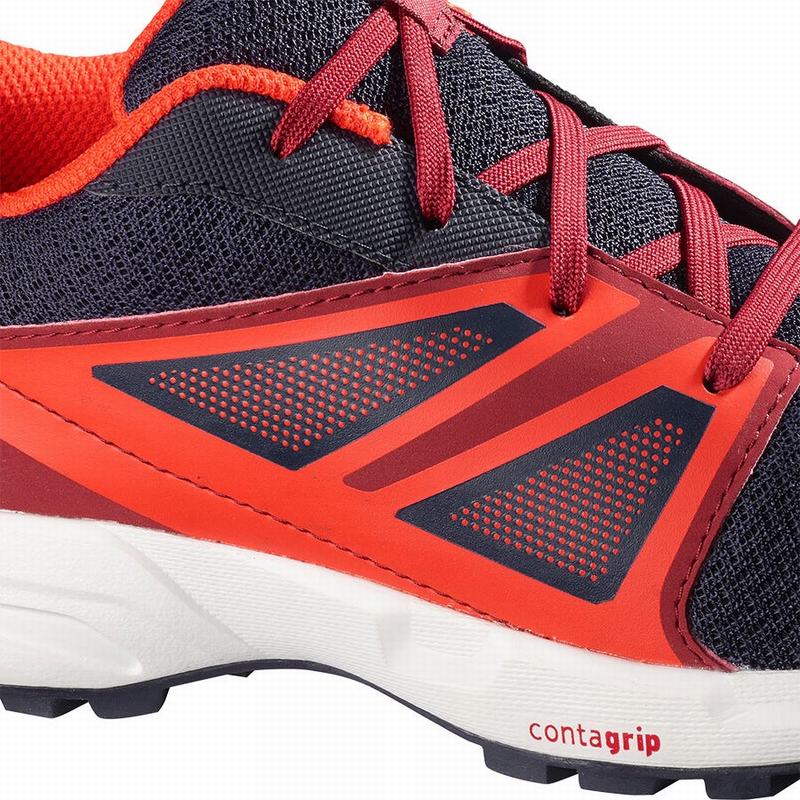 Blue / Red Kids' Salomon SENSE J Running Shoes | 372-MJZAYO