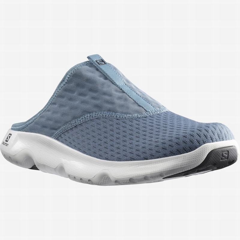 Blue / White Men's Salomon REELAX SLIDE 5.0 Sandals | 904-TRACEZ