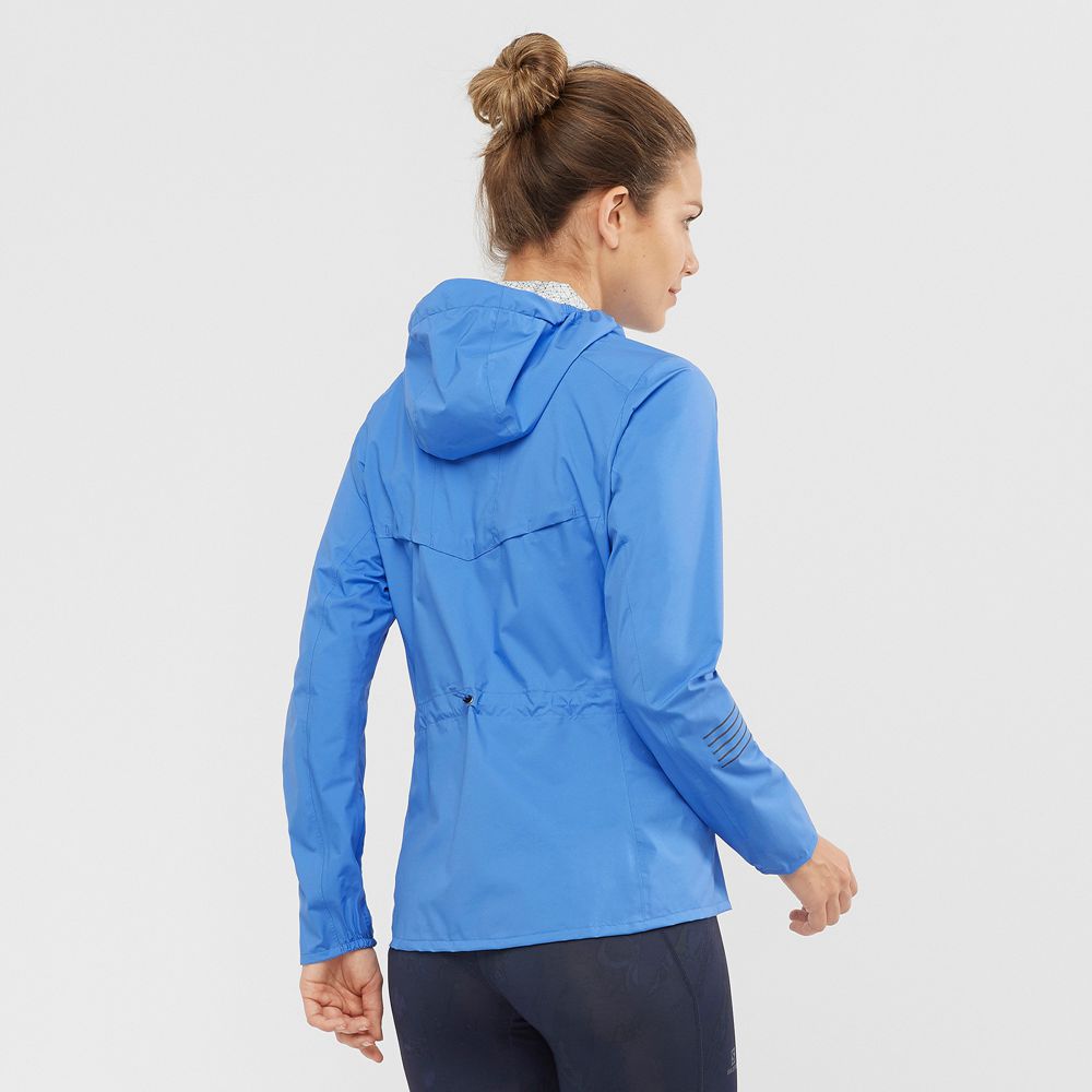 Blue Women's Salomon BONATTI WATERPROOF Jackets | 421-UWASTV