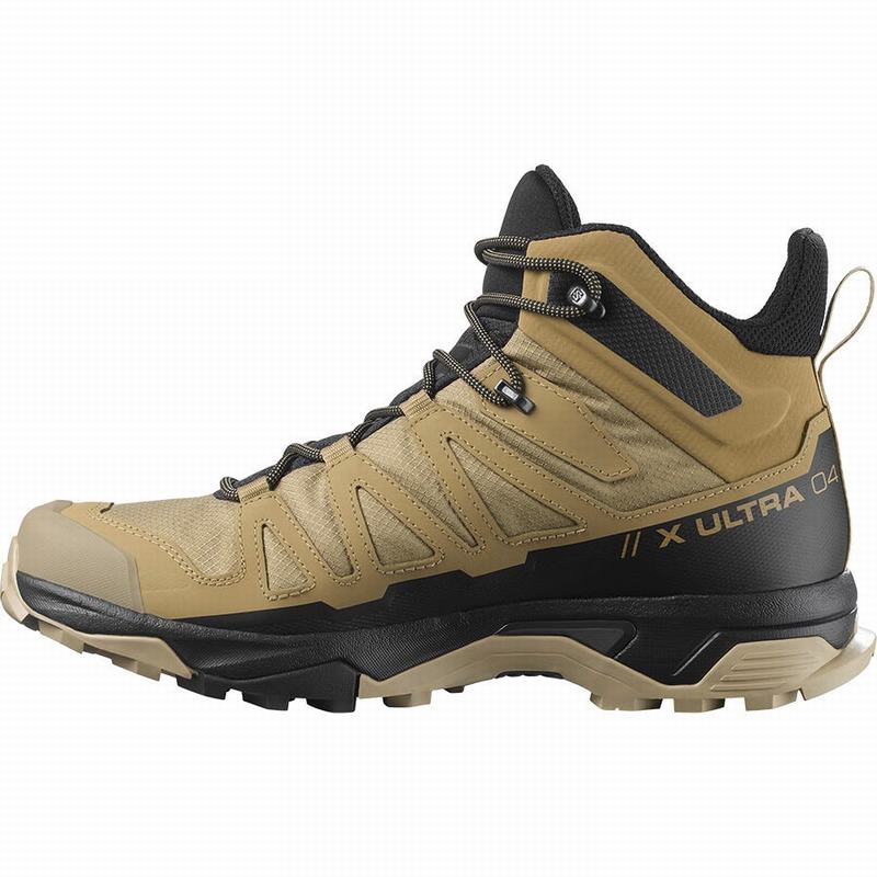 Brown / Black Men's Salomon X ULTRA 4 MID GORE-TEX Hiking Boots | 635-LQYDBK
