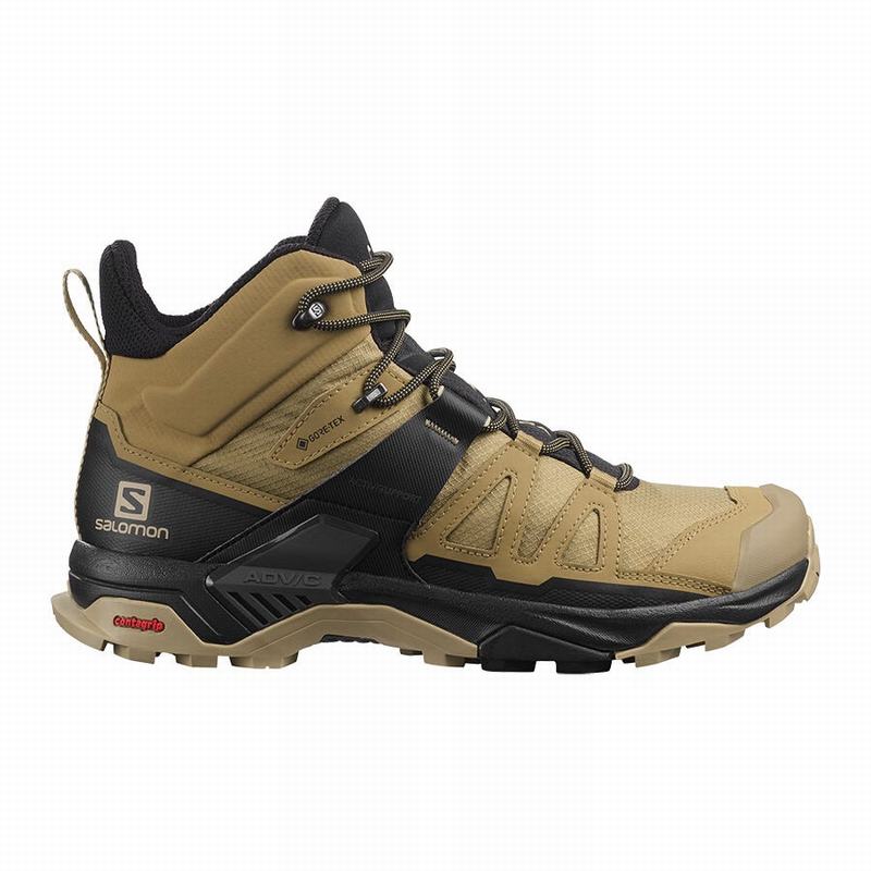 Brown / Black Men\'s Salomon X ULTRA 4 MID GORE-TEX Hiking Boots | 635-LQYDBK