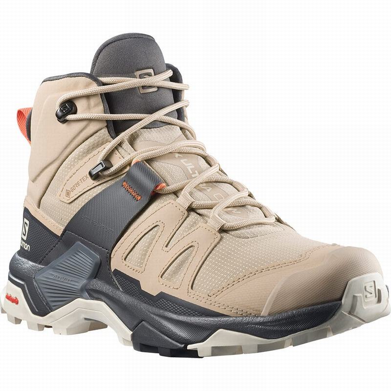 Brown Women's Salomon X ULTRA 4 MID GORE-TEX Hiking Boots | 497-ABMULX