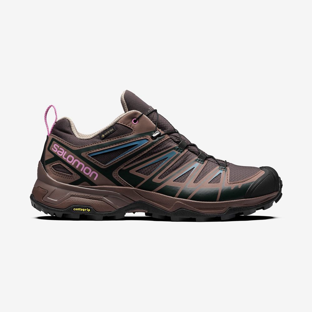 Chocolate Men\'s Salomon X ULTRA 3 GTX FOR BETTER Sneakers | 074-TCMGBO