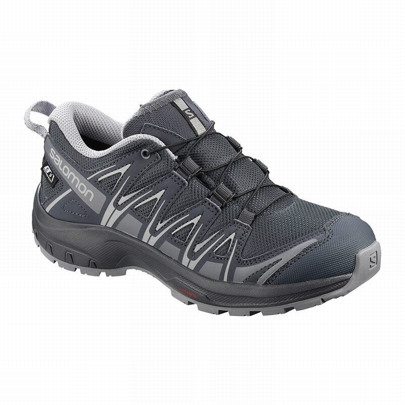 Dark Blue Kids\' Salomon XA PRO 3D CSWP NOCTURNE J Hiking Shoes | 547-LHEGZK