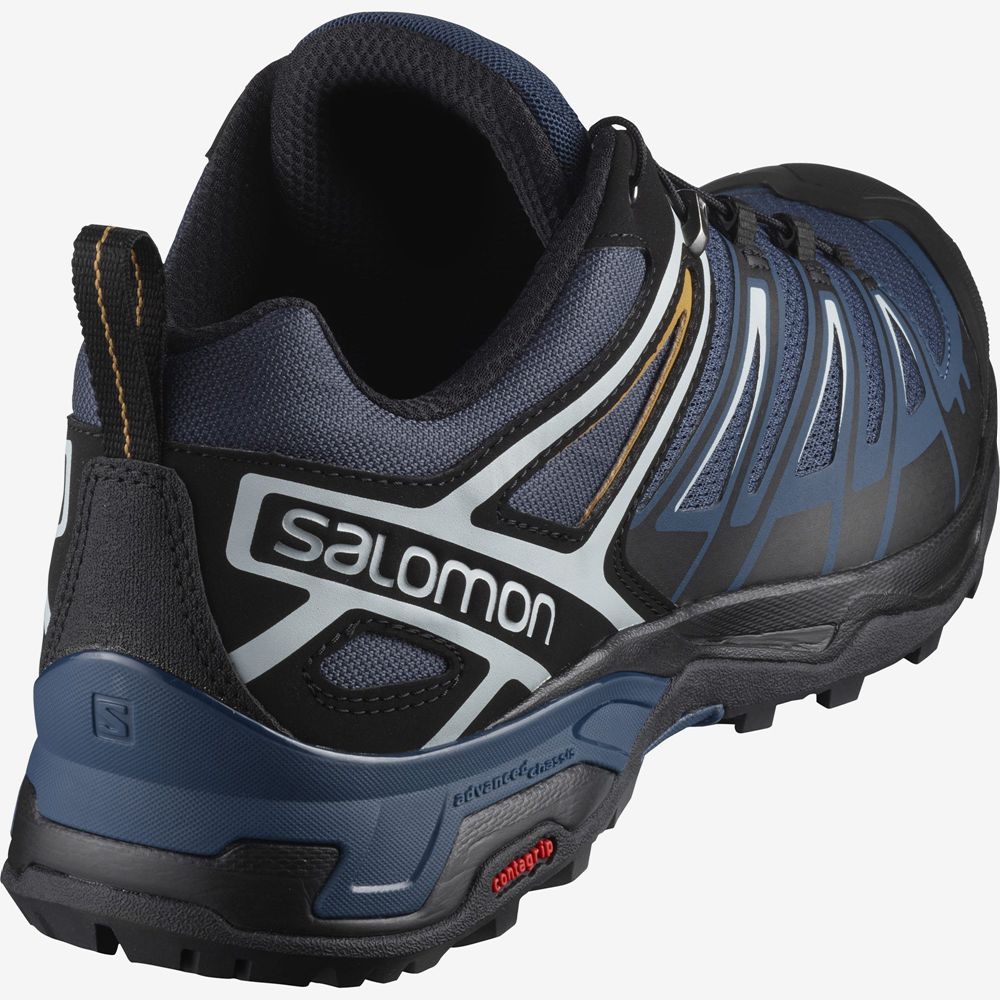 Dark Denim Men's Salomon X ULTRA 3 Hiking Shoes | 128-VCQMLK