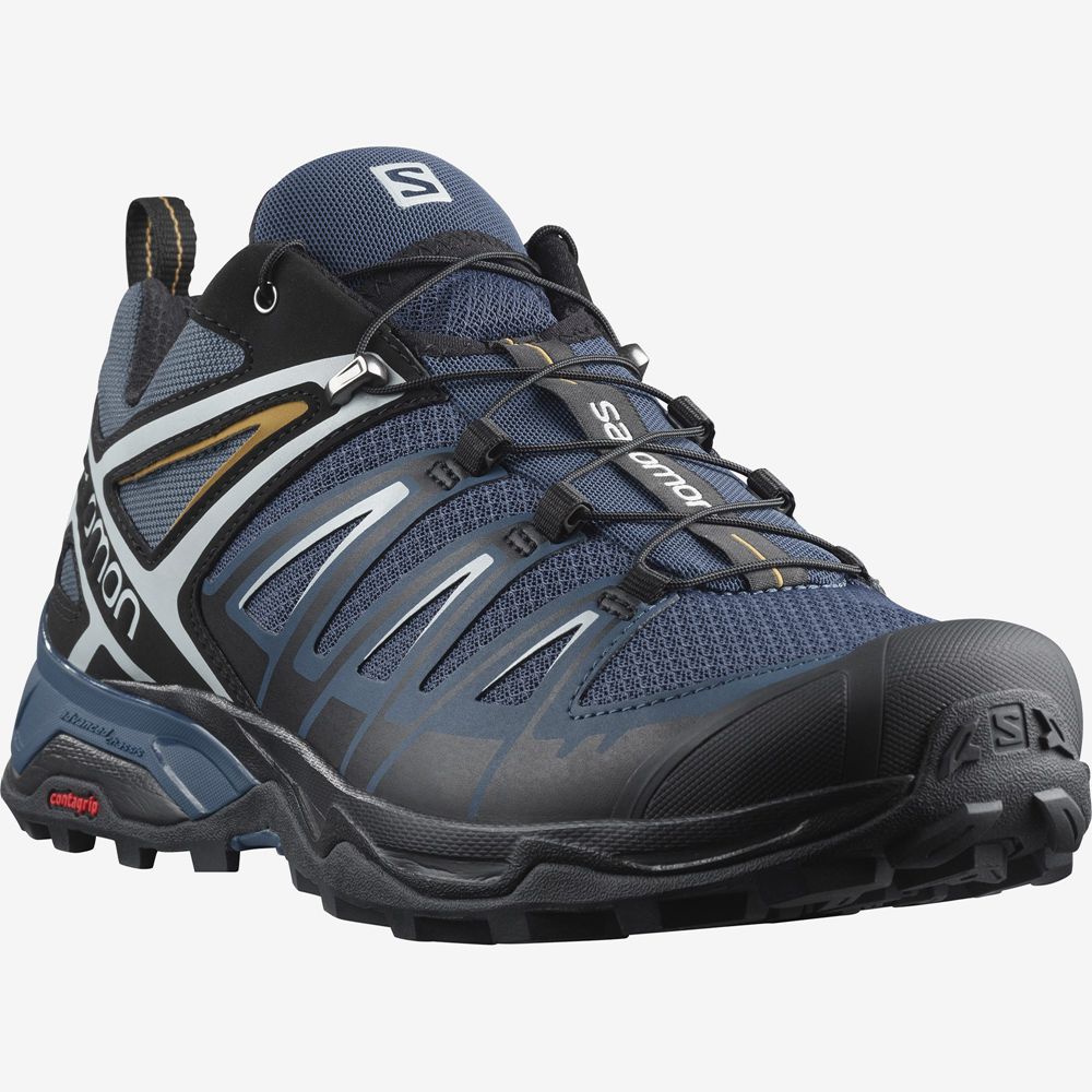 Dark Denim Men's Salomon X ULTRA 3 Hiking Shoes | 128-VCQMLK