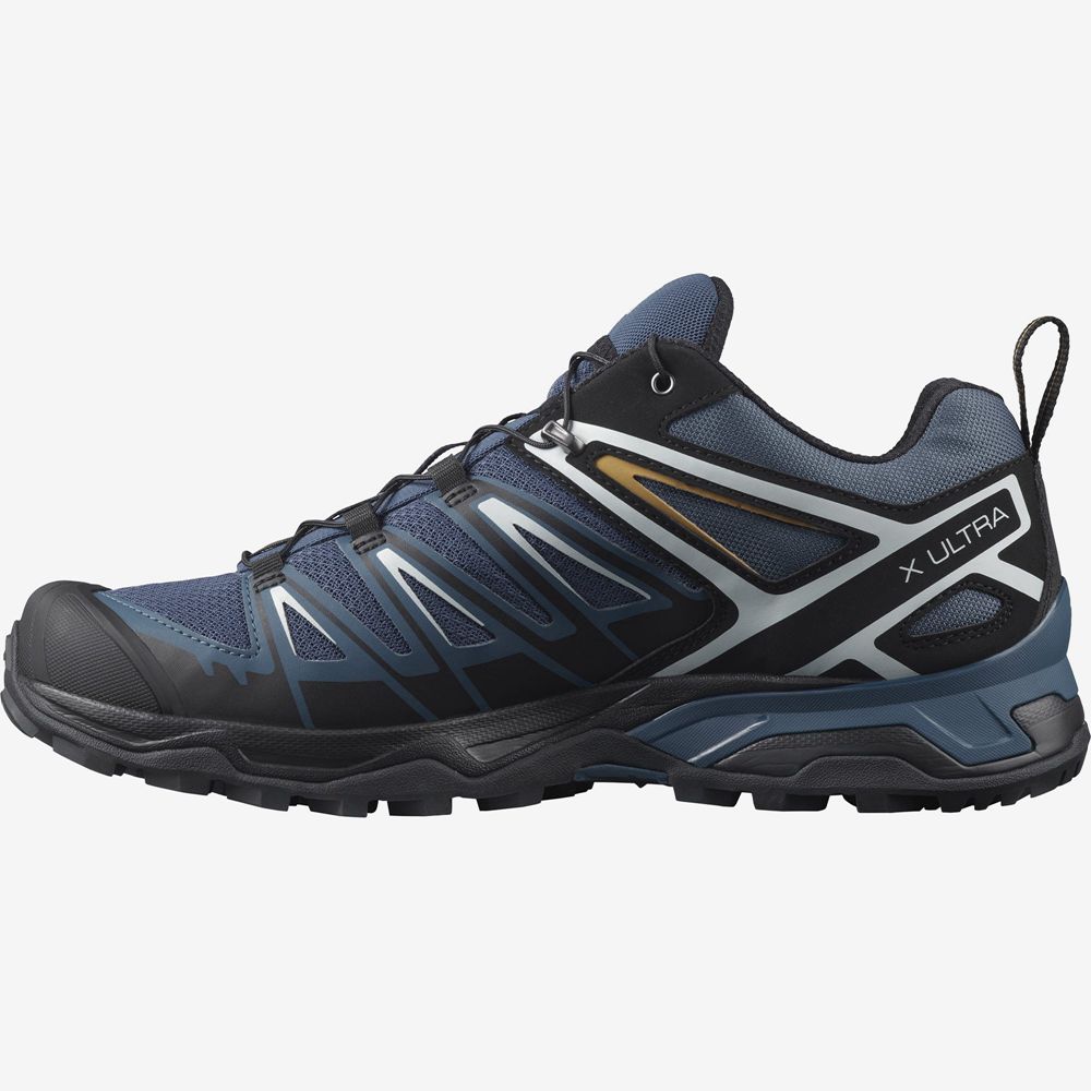 Dark Denim Men\'s Salomon X ULTRA 3 Hiking Shoes | 128-VCQMLK