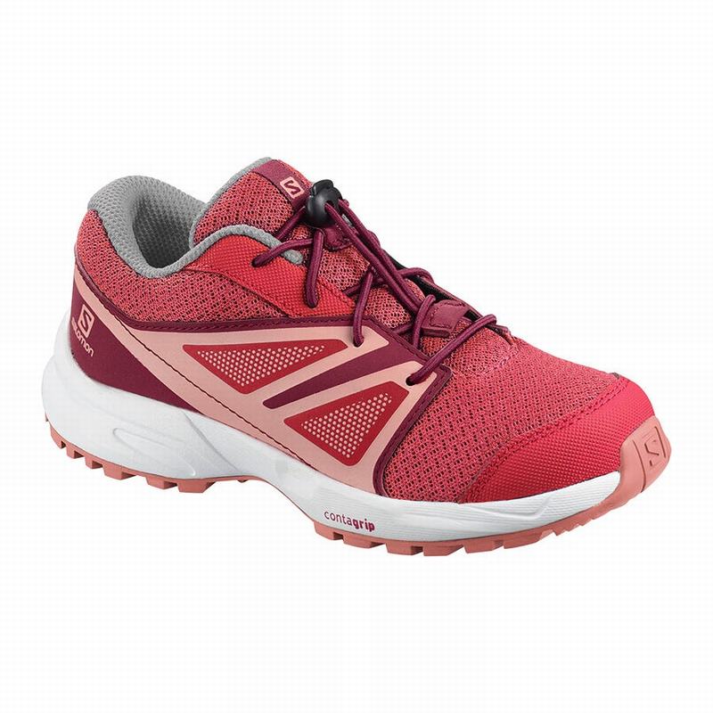 Dark Red Rose / Red Kids\' Salomon SENSE K Running Shoes | 715-JISDPF