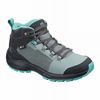 Green / Black Kids' Salomon OUTWARD CLIMASALOMON WATERPROOF Hiking Shoes | 642-UKFMCG