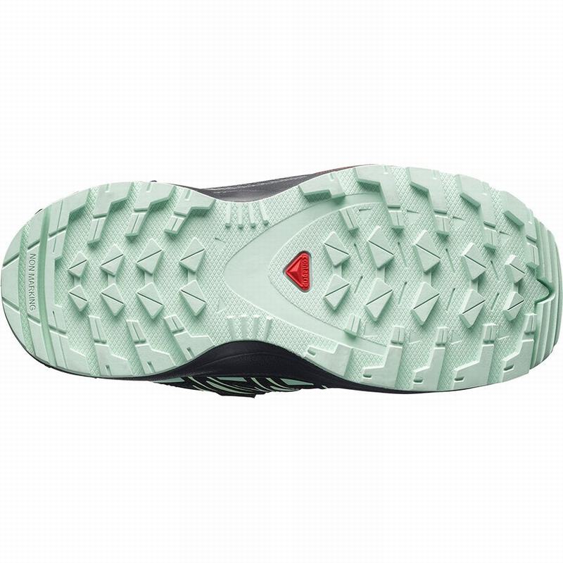 Green / Black Kids' Salomon XA PRO 3D CSWP K Hiking Shoes | 581-XJGYOE