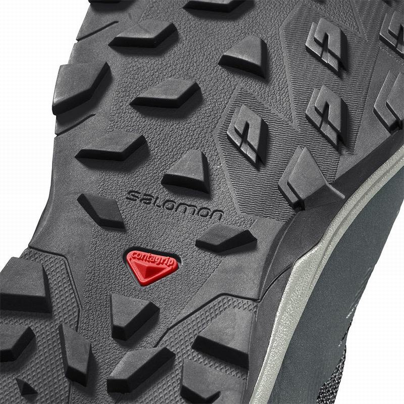 Green / Grey Men's Salomon OUTLINE MID GORE-TEX Hiking Boots | 437-JAZRXQ