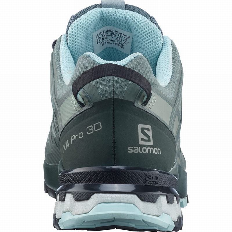 Green Women's Salomon XA PRO 3D V8 GORE-TEX Trail Running Shoes | 675-BHJFOP