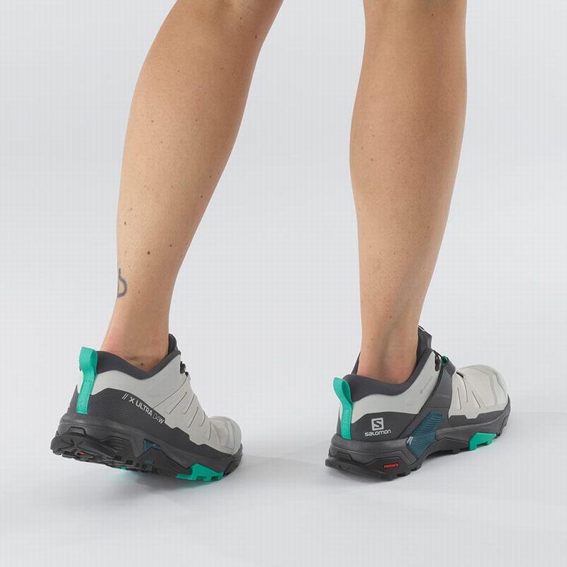 Grey / Mint Women's Salomon X ULTRA 4 GORE-TEX Hiking Shoes | 436-PAEKOU