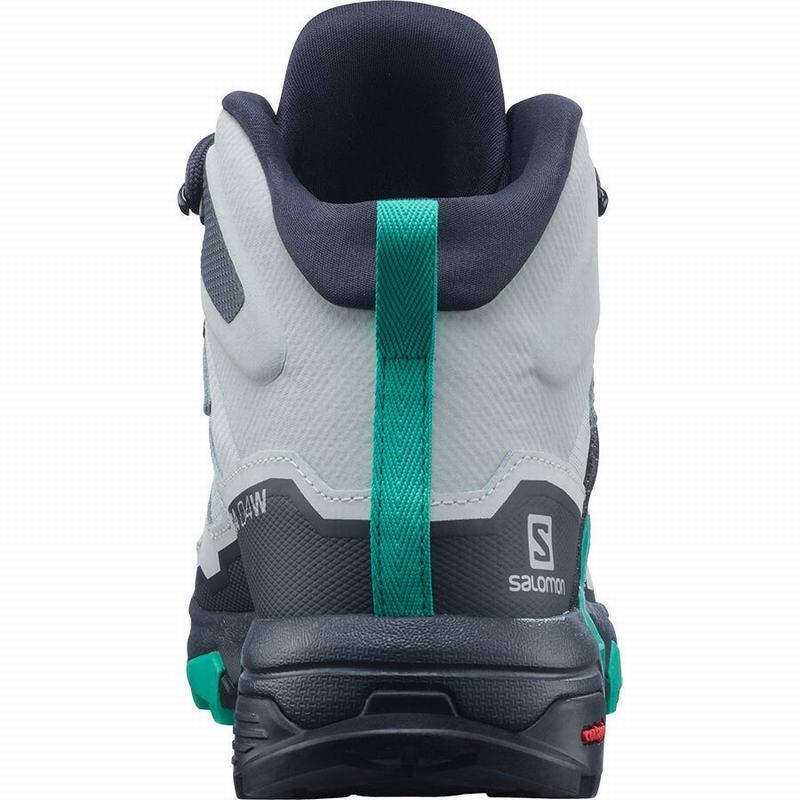 Grey / Mint Women's Salomon X ULTRA 4 MID GORE-TEX Hiking Boots | 137-GHQYSU