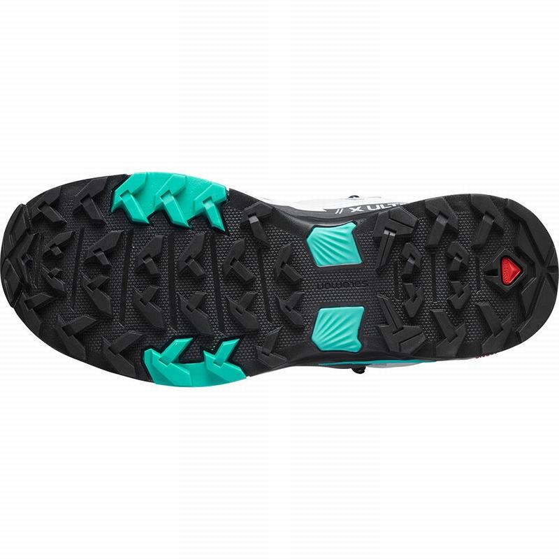 Grey / Mint Women's Salomon X ULTRA 4 MID GORE-TEX Hiking Boots | 137-GHQYSU