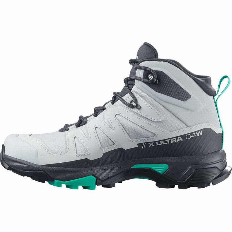 Grey / Mint Women's Salomon X ULTRA 4 MID GORE-TEX Hiking Boots | 137-GHQYSU