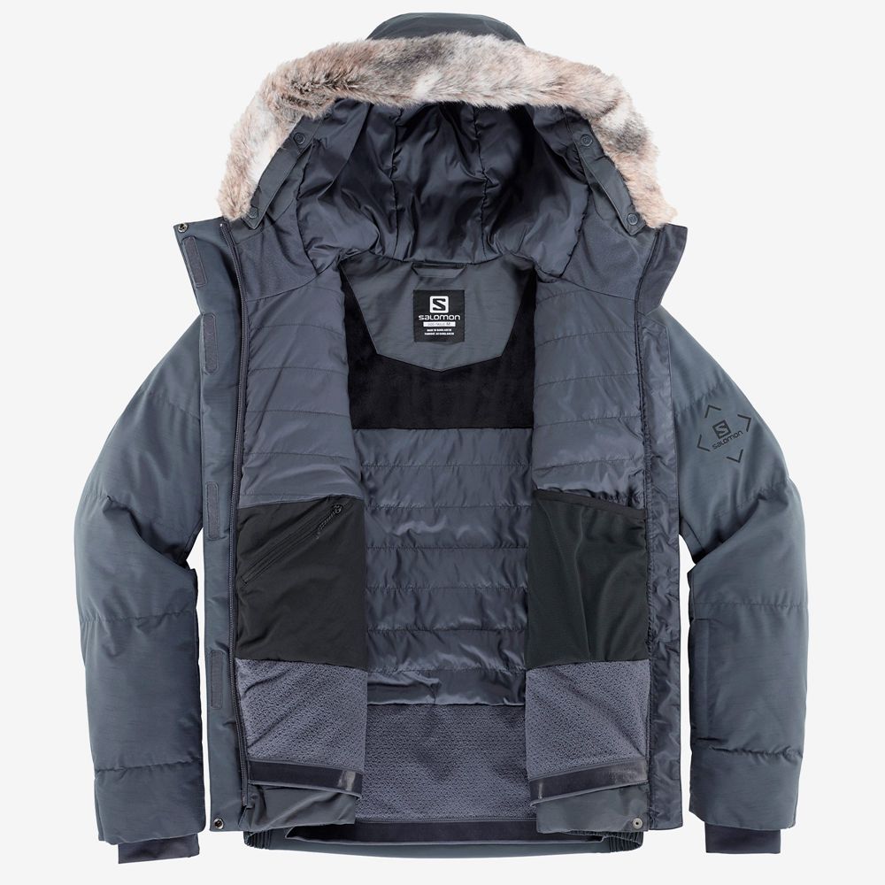 Grey Women's Salomon SNUGGLY WARM W Ski Jackets | 128-QZOSXD